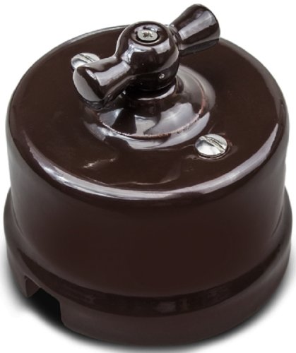 Выключатель-ретро керамика Bironi Лизетта 2-кл. коричневый картинка